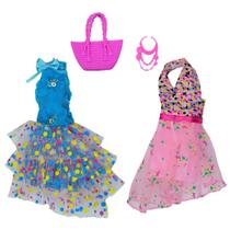 Vestido Para Boneca - Doll Dress Kit 2 Looks - ul Com Rosa