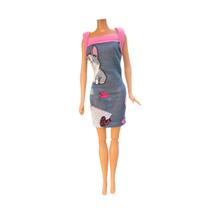 Vestido para Boneca Midi Curto Azul BTYNA Vestido para Boneca Midi Curto Azul BTYNA