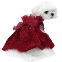 Vestido para cães Kuoser Puppy Tutu Bow Red XS Small Dogs Vestido para cães Kuoser Puppy Tutu Bow Red XS Small Dogs