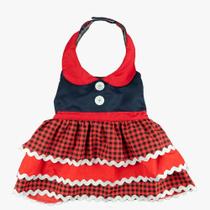 Vestido Para Cães Modernpet Festa Junina Jeans- Tam. M