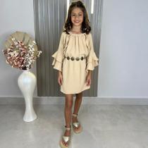 Vestido Para Meninas Inverno Manga Longa Vestido Babado Estilo Boho Chic Roupa Infantil Lançamento