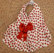 vestido para pet com estampa moranguinho