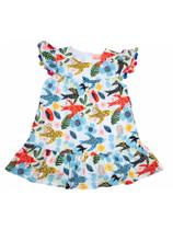 Vestido Passaros Infantil Menina Verão