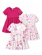 Vestido PATPAT Toddler Girl com estampa floral, pacote com 3, 5-6 anos Vestido PATPAT Toddler Girl com estampa floral, pacote com 3, 5-6 anos