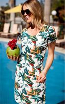 Vestido Pau a Pique Estampado Off White