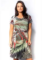 Vestido Pau a Pique Estampado Verde