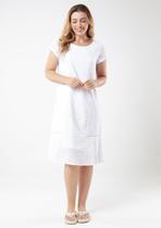 Vestido Pau a Pique Manga Curta Laise Branco