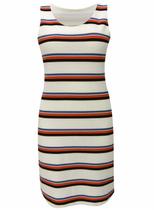 Vestido Pau a Pique Regata Listrado Laranja Vestido Pau a Pique Regata Listrado Laranja