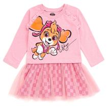 Vestido Paw Patrol Skye Little Girls French Terry Pink 6