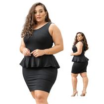 Vestido Peplum Plus Size Tamanhos Grandes