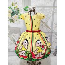 Vestido Perola Menina Infantil Magali Amarelo Melancia