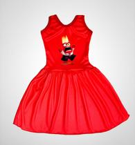 Vestido Personagem Raiva Filme Divertidamente 2 Para Crianças Festas Aniversarios Menina Vestido Personagem Raiva Filme Divertidamente 2 Para Crianças Festas Aniversarios Menina