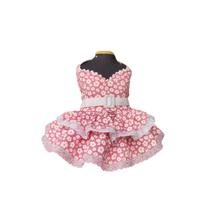 Vestido pet florido rosa cães cachorros tam 6