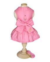 Vestido pet laço c/ guia póa rosa Vestido pet laço c/ guia póa rosa
