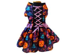 Vestido Pet Temático Halloween Spooky Friday Cães TAM 8