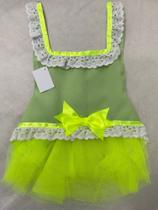 Vestido Pet verde neon - Tamanho M regulável