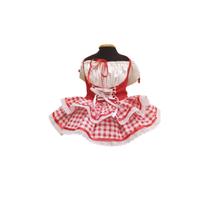 Vestido pet xadrez cachorros look vermelho elegante tam 4