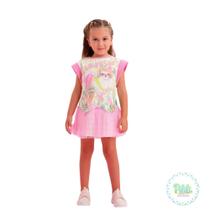 Vestido Petit Cherie Bright Garden com Tule