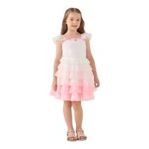 Vestido petit cherie festa infantil branc rosa candy 3125146
