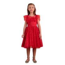 Vestido petit cherie vermelho borboletas dourado celebration Vestido petit cherie vermelho borboletas dourado celebration