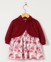 Vestido Pingo Doce Floral Marsala