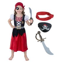 Vestido pirata Leadtex para meninas de Halloween (4-6 anos) de poliéster