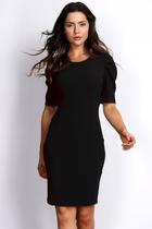 Vestido PKS Social Curto Manga Bufante Preto-P