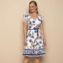 Vestido plano evase estampa exclusiva laura rosa Vestido plano evase estampa exclusiva laura rosa