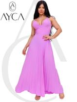 Vestido Plissado Alça Para Eventos formaturas casamentos Madrinhas Com Bojo