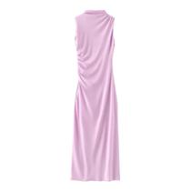 Vestido Plissado Feminino - Primavera/Verão 2024 - Estilo Europeu e Americano