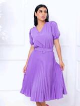 Vestido plissado lilas tam M