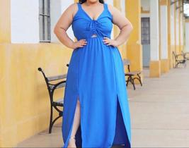 Vestido plus azul tamanho 48 Vestido plus azul tamanho 48