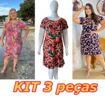 Vestido Plus Com Babado Mangas Curtas e Sem Mangas Soltinho em Malha Fria Liganete Envio 12 a 24H Vestido Plus Com Babado Mangas Curtas e Sem Mangas Soltinho em Malha Fria Liganete Envio 12 a 24H