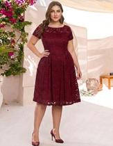 Vestido Plus Size 29 Renda Madrinha Aniversario Formatura Festa Vestido Plus Size 29 Renda Madrinha Aniversario Formatura Festa