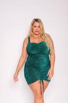 Vestido Plus Size Ajuste Frontal com Brilho Vestido Plus Size Ajuste Frontal com Brilho