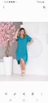 Vestido plus size azul com manga Vestido plus size azul com manga