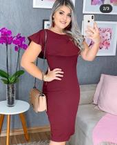 Vestido Plus Size Babado Na Gola Moda Feminina Evangélica