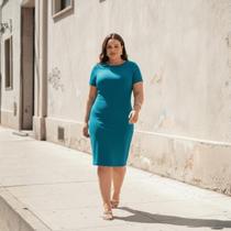 Vestido Plus Size Canelado Lunender Vestido Plus Size Canelado Lunender