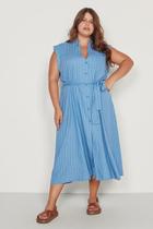 Vestido Plus Size, Chemise, Em Linho Com Viscose Vestido Plus Size, Chemise, Em Linho Com Viscose