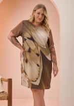 Vestido Plus Size Com Frente Estampada LUNENDER C5153 Vestido Plus Size Com Frente Estampada LUNENDER C5153