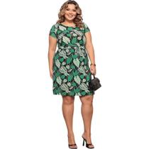 Vestido Plus Size Com Manga Feminino Estampado confortável Tamanho Único