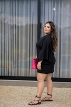 Vestido Plus Size Curtinho Manga Godê Mula Manca Fita de Regulagem Ajustável Moda Maior