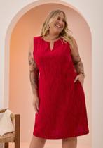 Vestido Plus Size Curto Com Recorte Em V Lunender C5165 Vestido Plus Size Curto Com Recorte Em V Lunender C5165