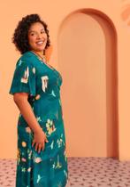Vestido plus size decote transpassado lunender 50749