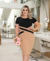 Vestido Plus Size Detalhe em X Moda Feminina Evangélica