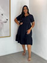 Vestido Plus Size em Viscolinho com Caimento Solto