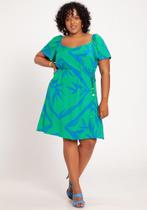 Vestido plus size em viscose curto com cinto lunender 50748