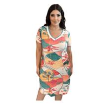 Vestido plus size estampado decote v lunender 35232