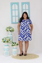 Vestido Plus Size Estampado Soltinho Manga Ou Sem Manga Vestido Plus Size Estampado Soltinho Manga Ou Sem Manga