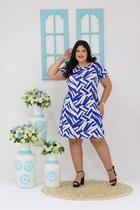 Vestido Plus Size Estampado Soltinho Manga Ou Sem Manga Vestido Plus Size Estampado Soltinho Manga Ou Sem Manga